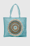 VERDE FASHION | Borsa mare in cotone con conchiglie