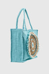 VERDE FASHION | Borsa mare in cotone con conchiglie