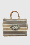 VERDE FASHION | Borsa mare occhio in cotone con tracolla
