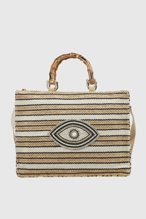 VERDE FASHION | Borsa mare occhio in cotone con tracolla