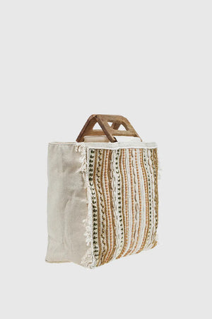 VERDE FASHION | Borsa mare tote in cotone con conchiglie