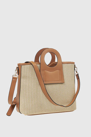 VERDE FASHION | Borsa a tracolla tessuto paglia