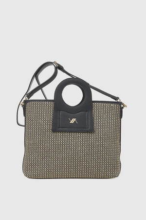 VERDE FASHION | Borsa a tracolla tessuto paglia