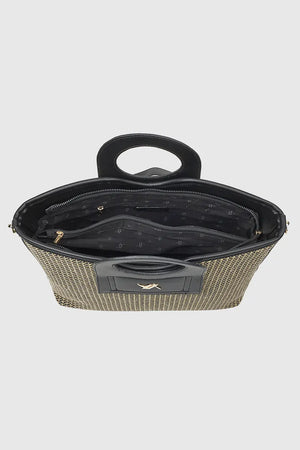 VERDE FASHION | Borsa a tracolla tessuto paglia