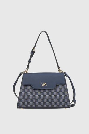 VERDE FASHION | Borsa a spalla motivo geometrico