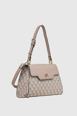 VERDE FASHION | Borsa a spalla motivo geometrico