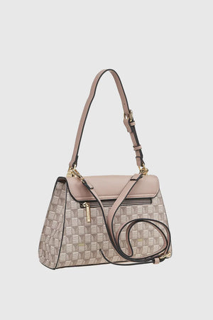 VERDE FASHION | Borsa a spalla motivo geometrico