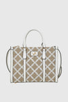VERDE FASHION | Tote bag in tessuto motivo rombi