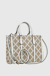 VERDE FASHION | Tote bag in tessuto motivo rombi