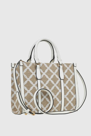 VERDE FASHION | Tote bag in tessuto motivo rombi