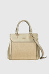 VERDE FASHION | Borsa a mano in rafia ed ecopelle