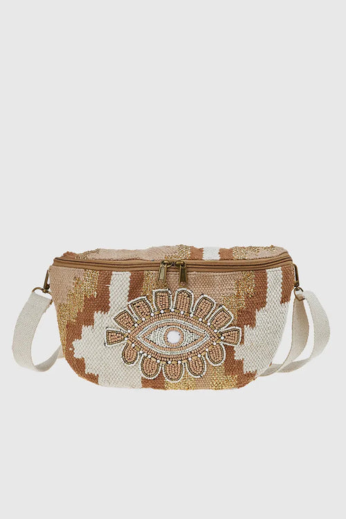 VERDE FASHION | Marsupio in tessuto con applicazioni