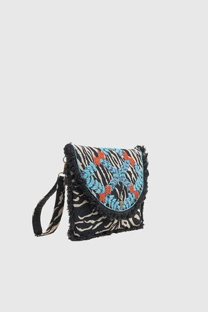 VERDE FASHION | Pochette zebrata in tessuto