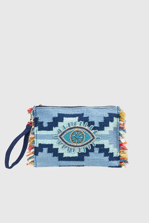 VERDE FASHION | Pochette in tessuto con applicazioni