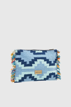 VERDE FASHION | Pochette in tessuto con applicazioni