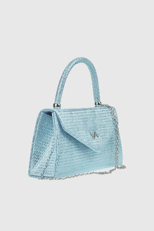 VERDE FASHION | Pochette in rafia con patta
