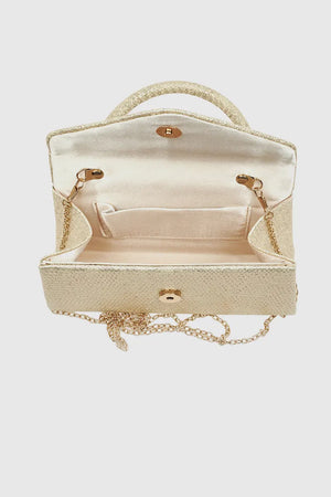 VERDE FASHION | Pochette in rafia con patta