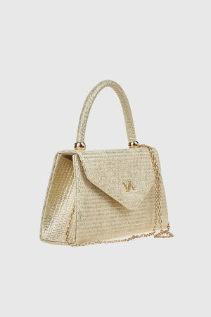 VERDE FASHION | Pochette in rafia con patta