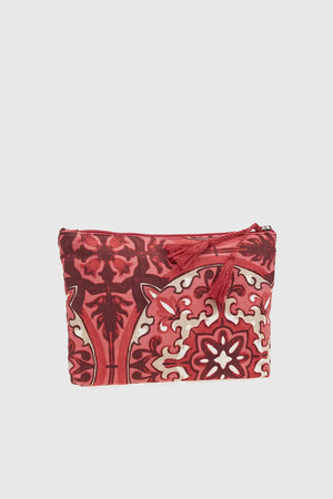 VERDE FASHION | Pochette mare in cotone fantasia maioliche