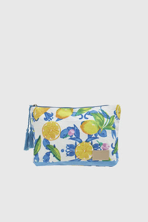 VERDE FASHION | Pochette mare in cotone fantasia limoni