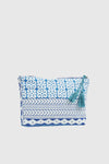 VERDE FASHION | Pochette mare in cotone fantasia geometrica