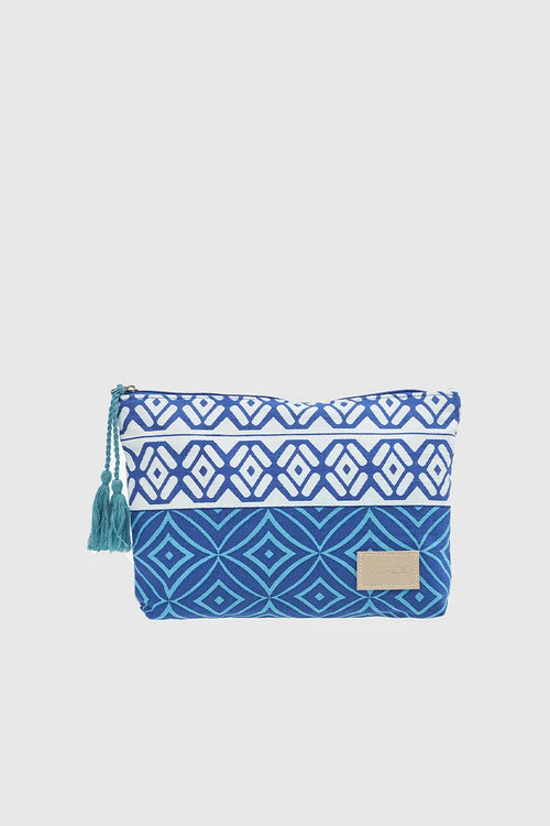 VERDE FASHION | Pochette mare in cotone fantasia geometrica