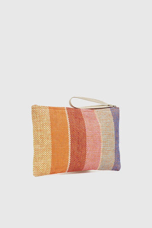 VERDE FASHION | Pochette mare in rafia a righe