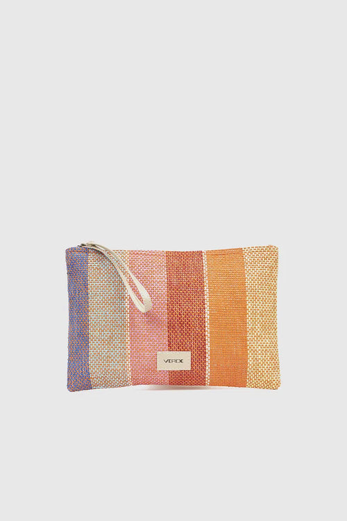 VERDE FASHION | Pochette mare in rafia a righe