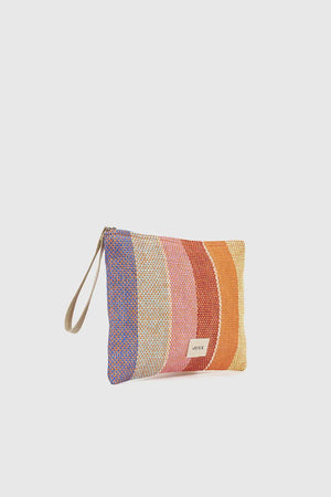 VERDE FASHION | Pochette mare in rafia a righe