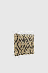 VERDE FASHION | Pochette mare in rafia motivo rombi