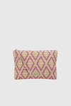 VERDE FASHION | Pochette mare in rafia motivo rombi
