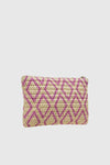 VERDE FASHION | Pochette mare in rafia motivo rombi