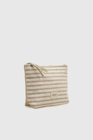 VERDE FASHION | Pochette mare in rafia a righe