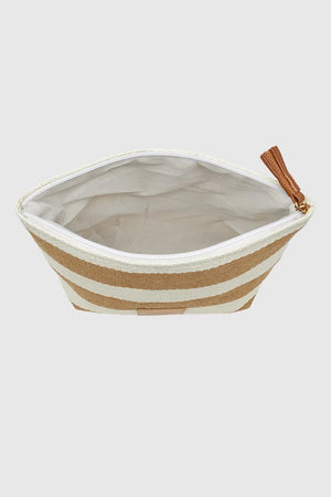 VERDE FASHION | Pochette mare in rafia a righe
