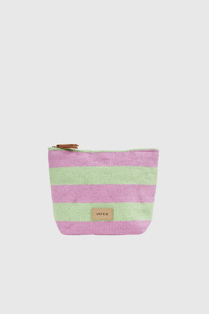 VERDE FASHION | Pochette mare in rafia a righe