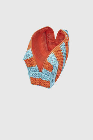 VERDE FASHION | Pochette mare in rafia a righe