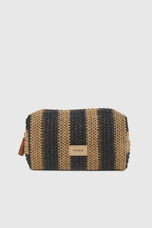 VERDE FASHION | Pochette mare in rafia a righe