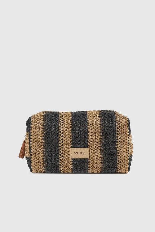 VERDE FASHION | Pochette mare in rafia a righe