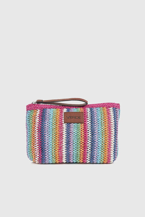 VERDE FASHION | Pochette mare in rafia a righe