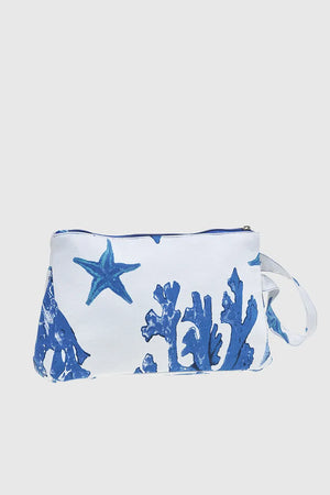 VERDE FASHION | Pochette mare in cotone fantasia coralli