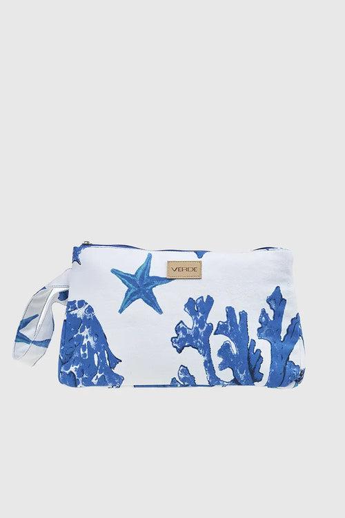VERDE FASHION | Pochette mare in cotone fantasia coralli