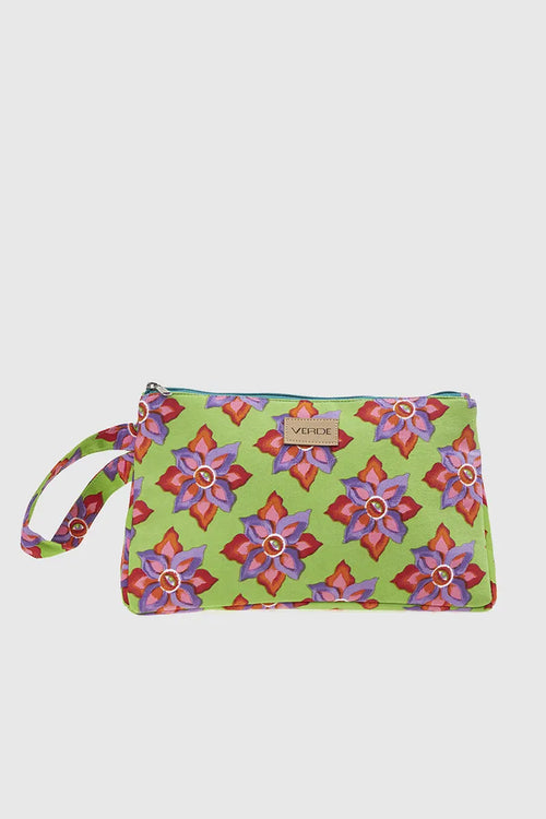 VERDE FASHION | Pochette mare in cotone fantasia floreale