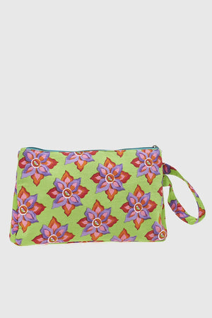 VERDE FASHION | Pochette mare in cotone fantasia floreale