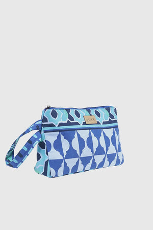 VERDE FASHION | Pochette mare in cotone fantasia geometrica