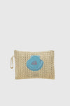 VERDE FASHION | Pochette mare in rafia ricamo conchiglia