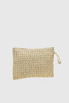 VERDE FASHION | Pochette mare in rafia ricamo conchiglia