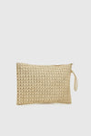 VERDE FASHION | Pochette mare in rafia ricamo tartaruga