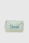 VERDE FASHION | Beauty case in cotone a righe