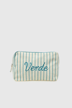 VERDE FASHION | Beauty case in cotone a righe