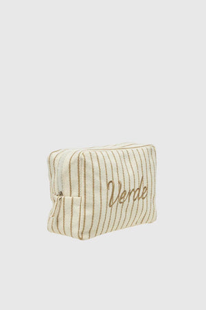 VERDE FASHION | Beauty case in cotone a righe